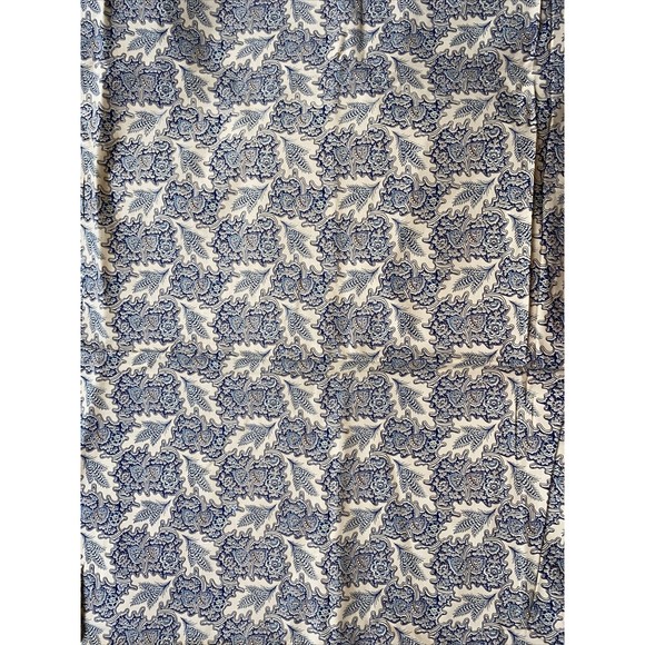 fabric 2 5/8 yards Marcus Bros Blue Tan Floral Paisley Faye Burgos Leaves Acorns